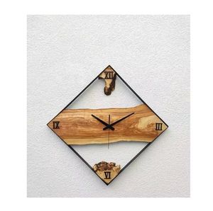 Horloge murale créative en résine avec fonction à quartz et alarme pour élever n'importe quel espace mural. - Product Image 1