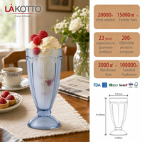 LAKOTTO Moderne 350 ml Verre à dessert en verre pulvérisé motif perles et arche pour service de table d'hôtel, verrerie à dessert, approvisionnement en gros, logo personnalisé