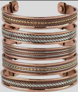 Pulsera de Cristal de Latón Vintage Unisex CRYSTU, Brazalete de Moda Chapado en Oro para Mujer - Product Image 1