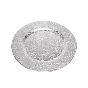 Plaque de chargeur nickelée pour jardin serveur de nourriture de table plat Salver Structure circulaire doux producteur dîner Restaurant - Product Image 6