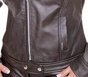 Chaquetas de cuero para mujer de precio barato teñidas en negro, chaquetas de cuero PU de cuero genuino personalizadas a la moda, cantidad a granel - Product Image 4