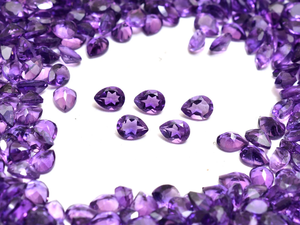 หินอเมทิสต์ขนาด AAA + พลอยอเมทิสต์3x4mm-3x5mm เจียระไนลูกแพร์หินสังเคราะห์อเมทิสต์ธรรมชาติหินเจียระไนแบบหลวมสำหรับเป็นเครื่องประดับ - Product Image 4