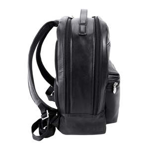 GLOBAL <b>LEATHER</b> Student College <b>Laptop</b> <b>Backpack</b> Vintage Distressed Black Genuine Cowhide <b>Leather</b> Waterproof Breathable 20-35L - Product Image 3