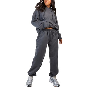 Conjunto de chándal sólido de algodón y poliéster, chándal para correr para hombres y mujeres, sudadera personalizada, suéter de cuello redondo Unisex, sudaderas con capucha 2026 - Product Image 5