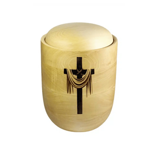 Urne en bois de Style américain OEM ODM christianisme marron Taille personnalisable Lavihexco Brand New Arrival Vietnam pour fournitures funéraires - Product Image 4