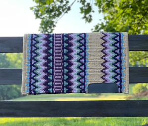 Western Show Horse Saddle Blanket Diseño de Nueva Zelanda Manta de sillín de lana hecha a mano Top Wool Saddle Pad Size - Product Image 1
