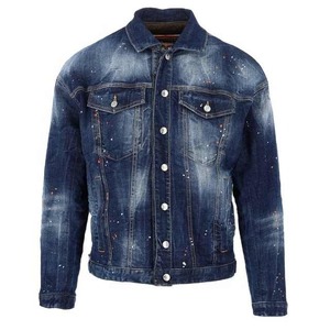 Veste en jean pour homme, style élégant, hiver 2024, denim délavé, 100% coton, coupe régulière, manches longues - Product Image 1