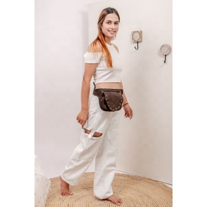 Nuevos bolsos de cintura con múltiples bolsillos de cuero de ante hechos a mano Real con correa ajustable, riñoneras de utilidad de cuero Unisex con estilo - Product Image 2