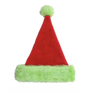 Sombrero de fiesta de Navidad con logotipo personalizado, cómodo sombrero de Navidad verde de invierno de terciopelo para niños y adultos - Product Image 1