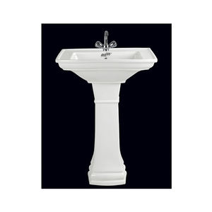 Lavabo de cerámica blanca de diseñador de venta al por mayor de la mejor calidad con pedestal de proveedor y exportador genuino - Product Image 1