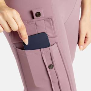 Stylish Women Utility Workout Blush Pink <b>Leggings</b> - Functional and Comfortable <b>Leggings</b> <b>with</b> <b>Pockets</b>, Ideal for Fitness and Yoga - Product Image 4