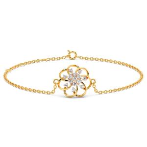 Bracelet en or 14 carats bracelet en diamant cultivé en laboratoire pour son cadeau d'anniversaire F- VS1 pour femme cadeau pour bracelet petite amie - Product Image 1
