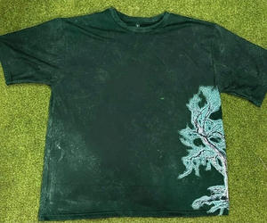 T-shirt en coton noir uni de haute qualité, style streetwear, délavé à l'acide, impression sérigraphique, coupe oversize pour hommes - Product Image 2