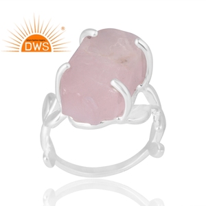 Latest Selling 925 Sterling Silver Natural <b>Rose</b> <b>Quartz</b> Gemstone <b>Ring</b> Custom Jewelry Manufacturer - Product Image 1