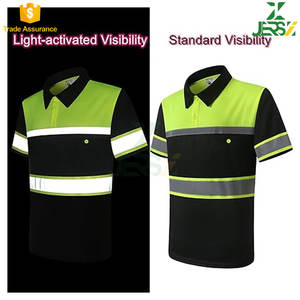 Camisas DE SEGURIDAD personalizables de alta visibilidad de alta calidad | Ropa de trabajo de manga corta reflectante alta Bolsillo de polo | Transpirable Unisex - Product Image 3