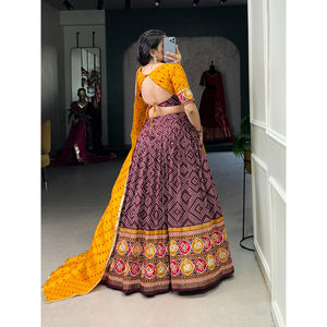 Reday to wear Lehengha Saree Bollywood Party Wear Indian Pakistani New tussar seda Diseñador de bodas Entrega gratuita en todo el mundo - Product Image 5