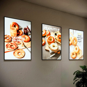 OEM Service Custom Design Ultra Slim LED <b>Snap</b> <b>Frame</b> Poster Light Box Tempered Glass for Restaurant Display Hanging Menu Boards - Product Image 1