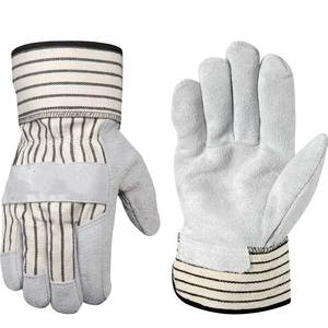 Gants en cuir à paume renforcée Gants de travail en cuir résistant à la chaleur Gants de travail de sécurité en cuir imperméables - Product Image 1