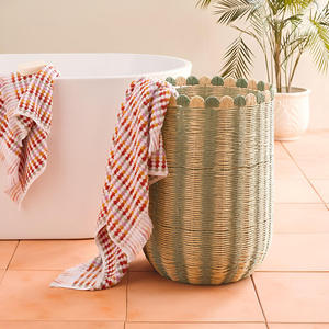 Panier de rangement ménager grande capacité pour vêtements, collations, jouets, organisateur en cordes de papier tissées, table - Product Image 2