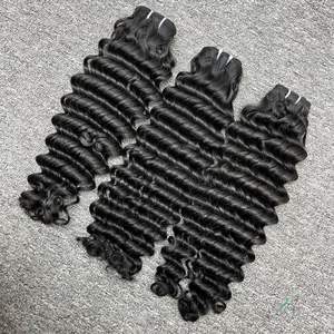 วิกผมแท้ลอนลึก30นิ้วแบบไม่ผ่านกระบวนการทำผมลูกไม้สวิสเรียง4x4ด้านบน - Product Image 5