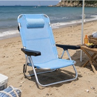 Chaise de plage basse d'extérieur, durable et portable, pour la plage et les vacances, avec coussin