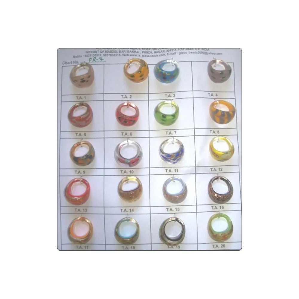 Crystal beads Latest Design Glass Material Women Finger Wear Ring beads For Bracelet Charms