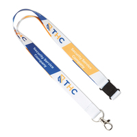 Cordón de poliéster de 90 cm personalizado con sublimación, suave y ligero, con soporte para credencial, clip de seguridad desprendible para teléfono y gancho de mosquetón.