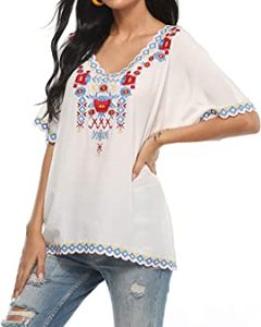 Túnica india de Algodón 100% con bordado azul para mujer, Túnica india de diseño, novedad - Product Image 2