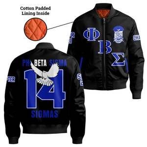 Chaqueta Azul Satinada Phi Beta Sigma 1914, Estilo Universitario de la Fraternidad Griega Big Sigma, Ropa Universitaria Personalizada de Alta Calidad - Product Image 5