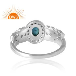 แหวนพลอยบุษราคัมสีเงินธรรมชาติสีฟ้าครามและสีขาว - Product Image 2