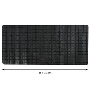 MSV "Quadro Premium" rubber <b>bath</b> <b>mat</b> in <b>black</b>, 36 x 76 cm - Product Image 2