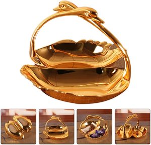 Exclusive Brass and <b>Glass</b> High Quality Shine Polished Jewelry Display Tray Set of 2 Decorative Tray - Product Image 6