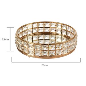 Golden Mirrored Crystal Storage Tray Ornate Jewelry Trinket Holder - Product Image 4