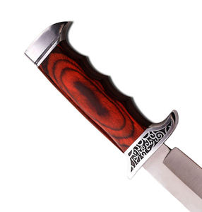Cuchillo Bowie personalizado hecho a mano con hoja fija de acero D2 y mango de madera Pakka protector grabado y Funda de cuero Soporte OEM. - Product Image 2