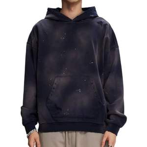 Ligero de gran tamaño diseño personalizado estampado desgastado lavado ácido sudaderas con capucha Streetwear pulóver sudaderas con capucha para hombres y mujeres - Product Image 4