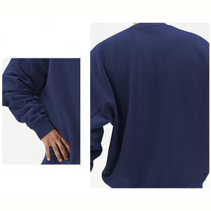 Sudadera con capucha de lana de algodón pesado para hombre, cuello redondo de invierno de alta calidad, patrón sólido, bordado de logotipo personalizado, secado rápido, transpirable - Product Image 4
