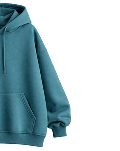 Conjunto de Sudadera con Capucha y Pantalones Deportivos Azul Verde Personalizado para Mujer, Sudadera de Forro Polar con Pantalones a Juego, Ropa Casual de Invierno - Product Image 3