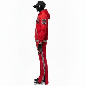 Distressed Embroidery Patch Men's Sweatsuit <b>Zip</b> <b>up</b> <b>Hoodie</b> Flared Pants Tracksuit Unisex Acid Washed Sweatpants and <b>Hoodie</b> Set - Product Image 6