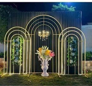 Sparxwizz Engineering SPX AST-01 6FT 6.6FT 7.2FT Gold Aluminum Alloy Arched Balloon Flower <b>Frame</b> Portable Backdrop <b>Wedding</b> Arch - Product Image 4