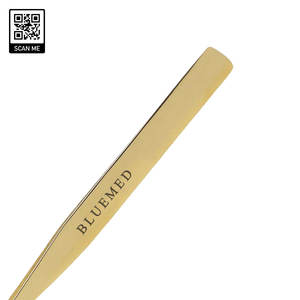 Pince à épiler classique en acier inoxydable chirurgical Bluemed, pointe en fibre inclinée, antidérapante, outil d'extension de cils, fermeture haute - Product Image 5