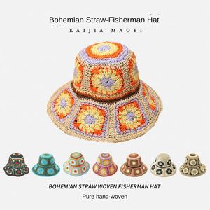 Venta Directa de Fábrica: Sombrero de Paja Rafia de Moda con Bordado Floral, Plegable, Protección Solar, Bordado a Mano, Unisex, Casual - Product Image 2