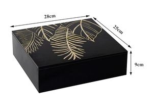 Boîte à bijoux en bois personnalisable classique, imprimée, avec un grand espace de rangement pour bagues, bracelets, boucles d'oreilles, colliers, pendentifs, prix de gros - Product Image 6