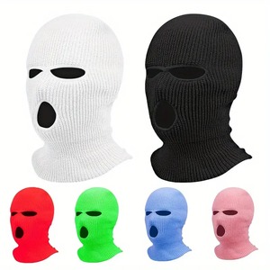 Unisex Full Face Knit Balaclava Custom Embroidered Logo 3-Hole Thermal Elastic Breathable Acrylic Ski Mask for Winter Sports for - Product Image 6