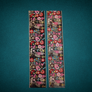 Exquisito encaje bordado floral colorido con patrones detallados, perfecto para moda de alta costura, vestidos de novia, proyectos de manualidades DIY - Product Image 1