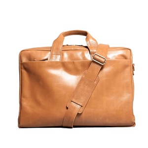Sacoche pour ordinateur portable en cuir véritable personnalisée, sac de bureau de luxe fait à la main avec organisateur, fermeture éclair supérieure et poche, léger - Product Image 1