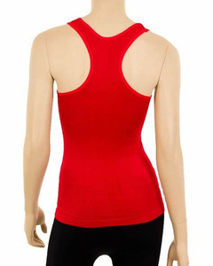 Women's Blue Spandex/Polyester & 100% Cotton <b>Knitted</b> <b>Sleeveless</b> Tank <b>Top</b> Scoop Neck Solid Color Casual Sportswear High Quality - Product Image 3