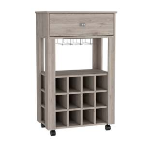 Carrello Bar Margh, portabottiglie da incasso dodici, cassetto - Product Image 1