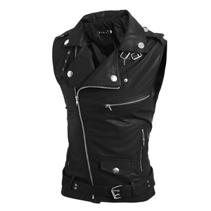 Gilet en cuir robuste pour hommes, gilet de tous les jours décontracté - Product Image 2