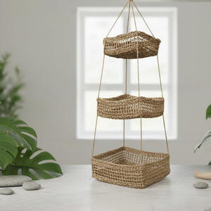 Kitchen <b>accessories</b> seagrass fruit <b>hanging</b> <b>basket</b> container sea grass vegetable storage <b>baskets</b> - Product Image 3