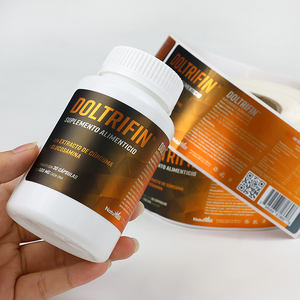 Rótulos Adesivos Personalizados em Rolo, Vinil Brilhante à Prova d'Água com Folha Dourada para Frascos de Suplementos de Saúde - Product Image 4
